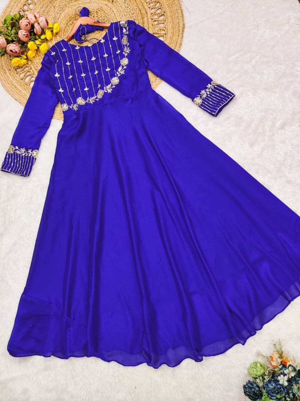 Georgette Embroidery Gown