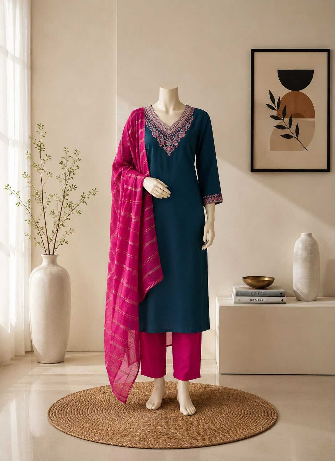 Nidhi Heavy Roman Silk Festive Kurti