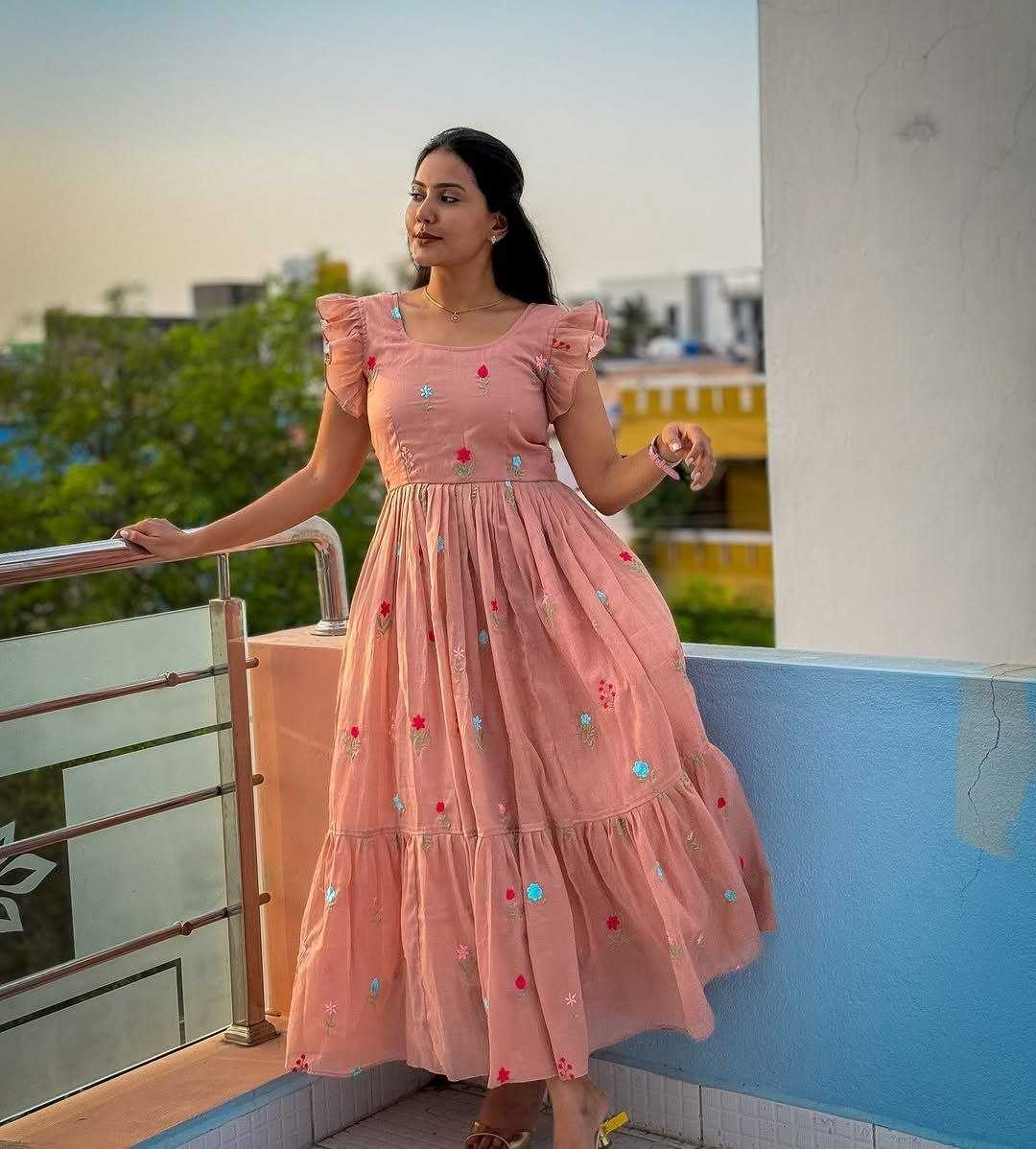 Nira Chanderi Cotton Maxi Dress