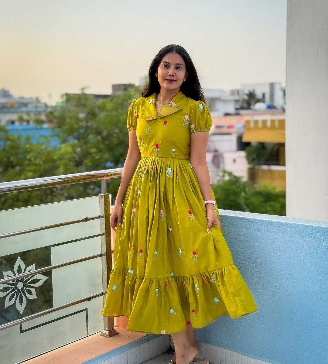Nira Chanderi Cotton Maxi Dress