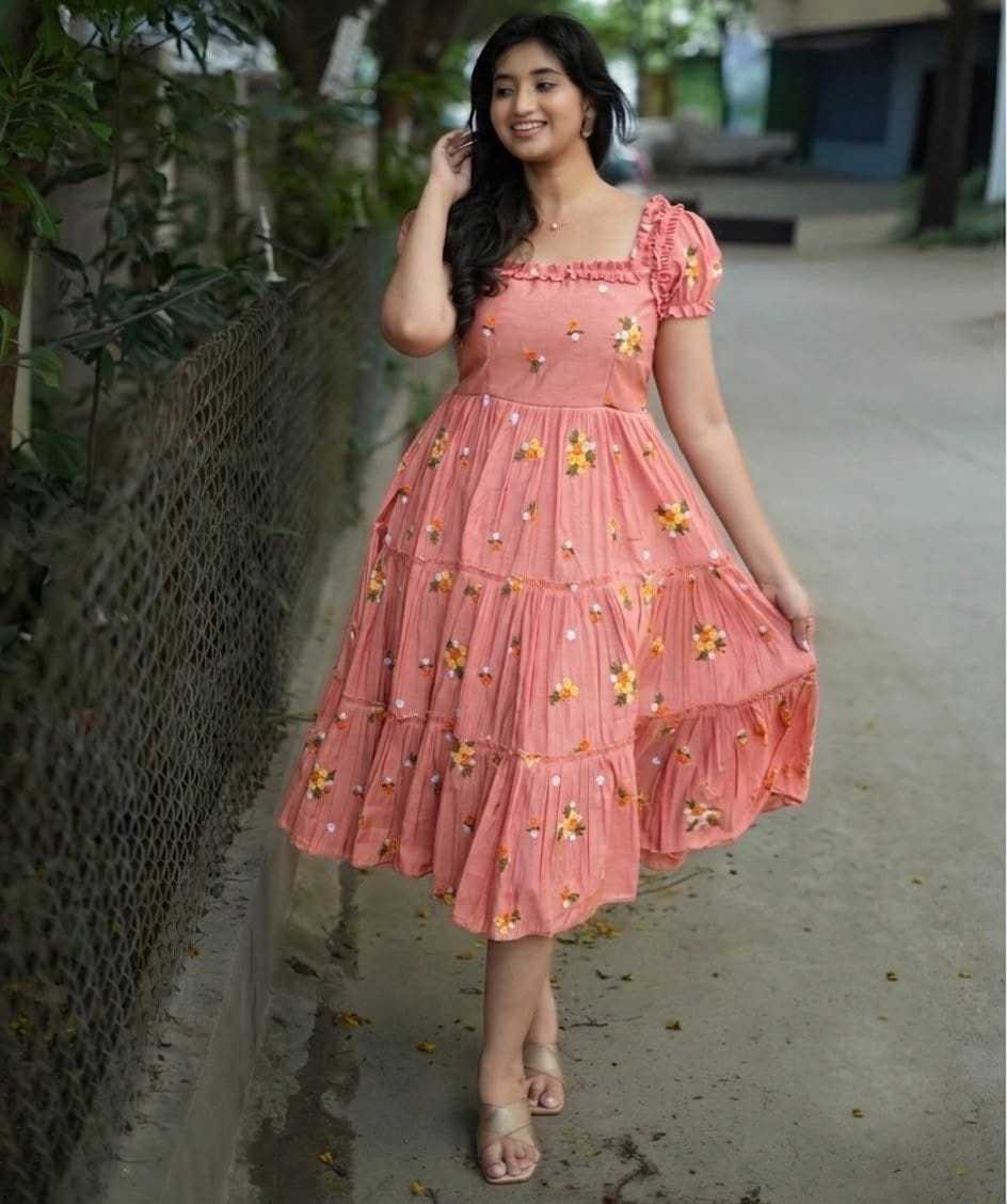 Chanderi Cotton Fancy Gown