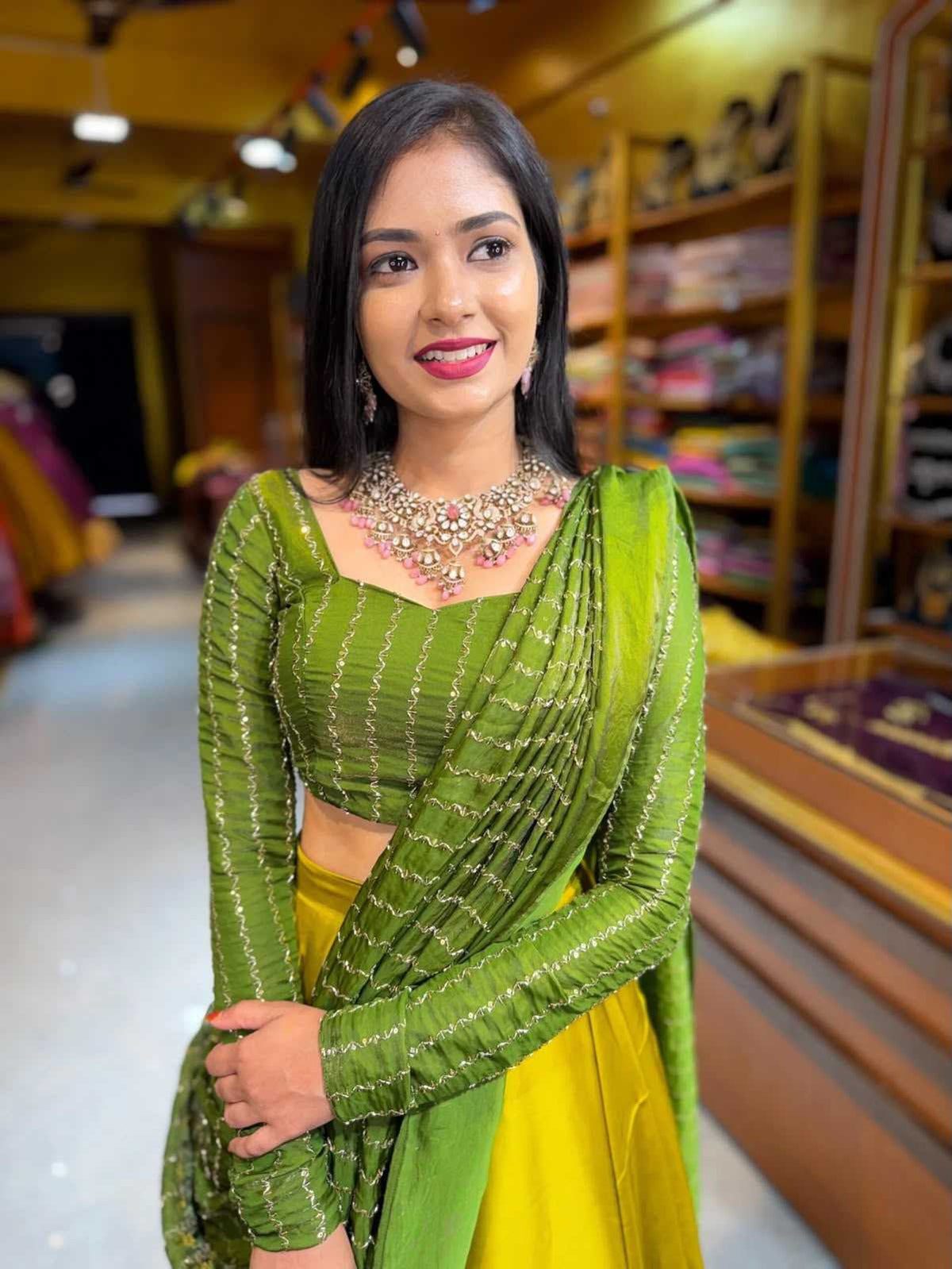 Pink Rangoli Silk Designer Lehenga