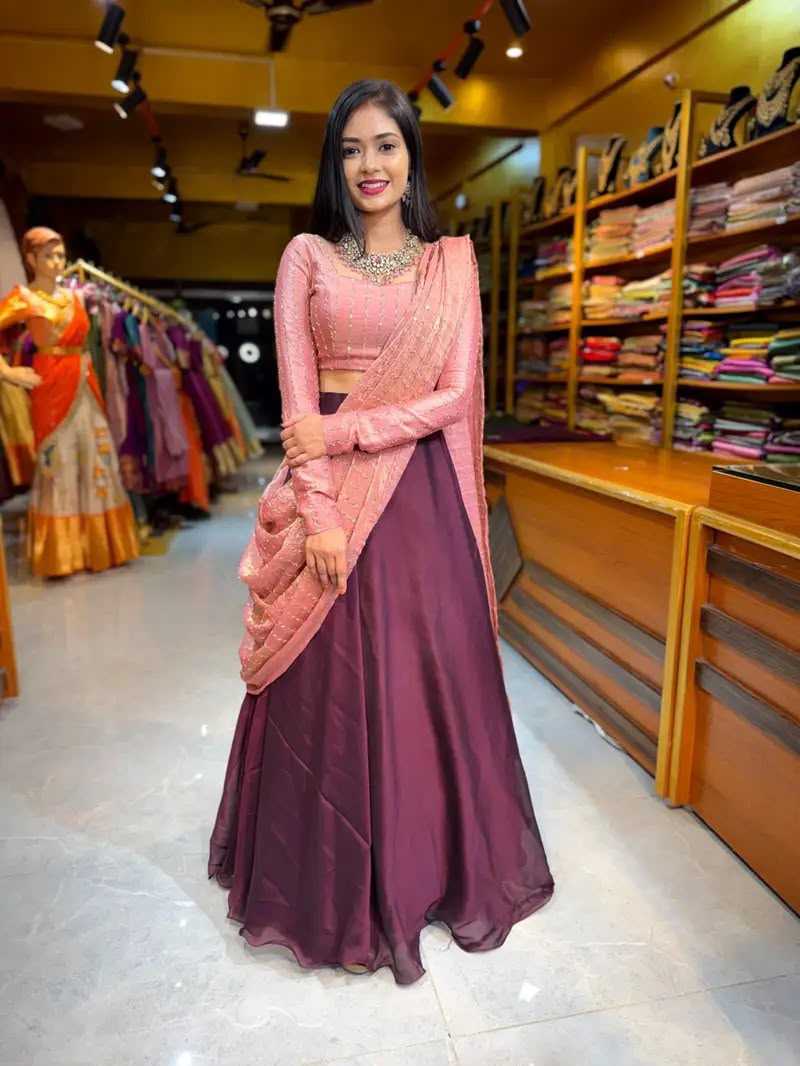 Pink Rangoli Silk Designer Lehenga