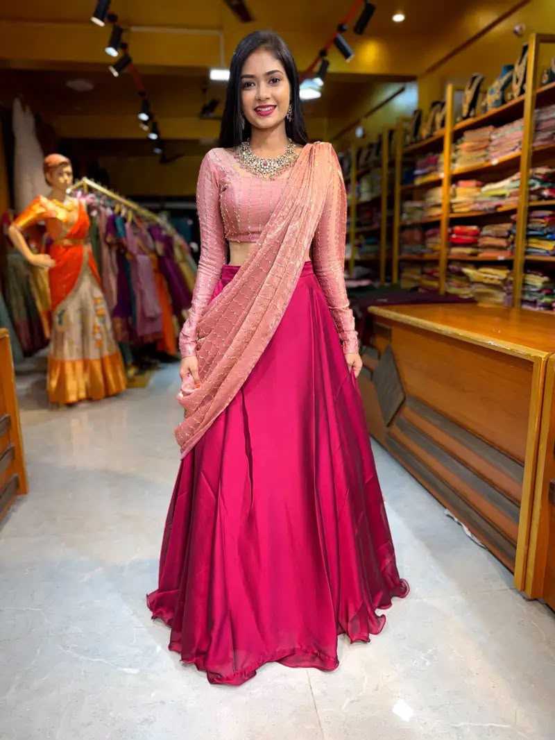Pink Rangoli Silk Designer Lehenga