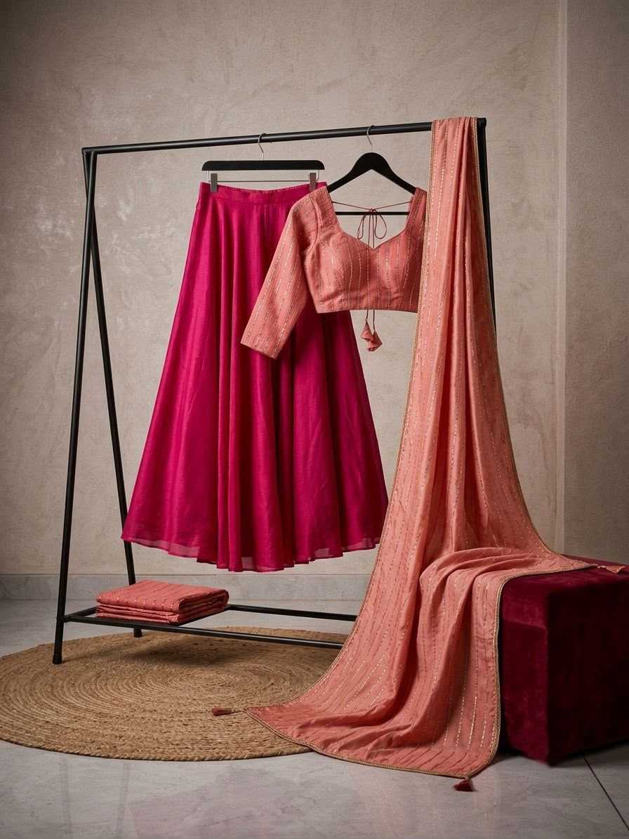 Pink Rangoli Silk Designer Lehenga