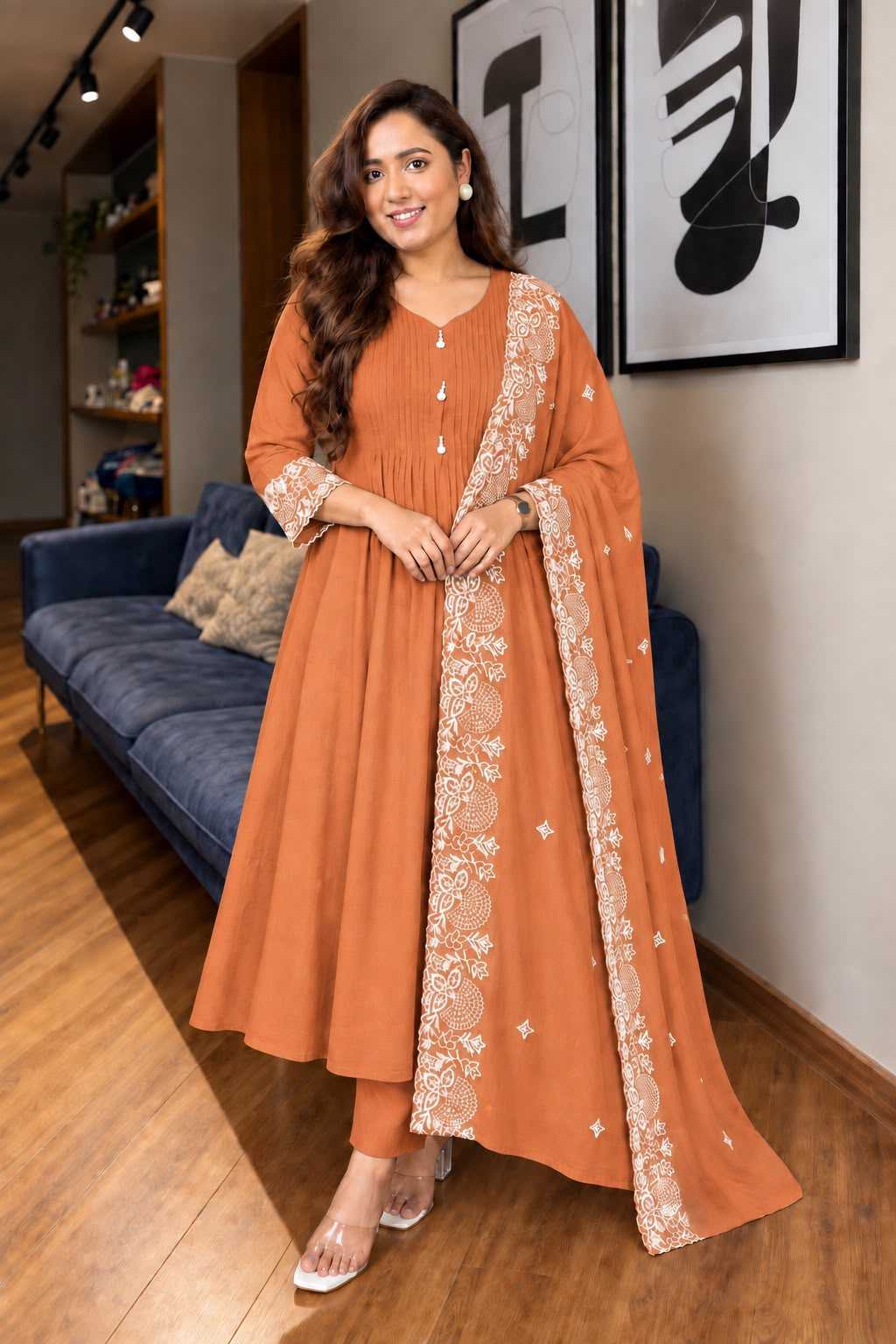 Reva Chanderi Cotton Embroidery Suit