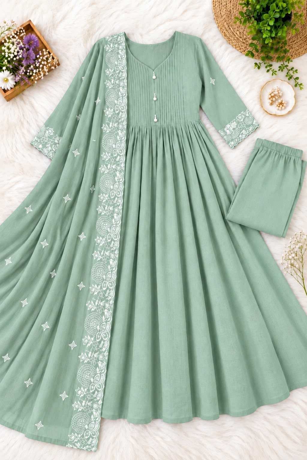 Reva Chanderi Cotton Embroidery Suit