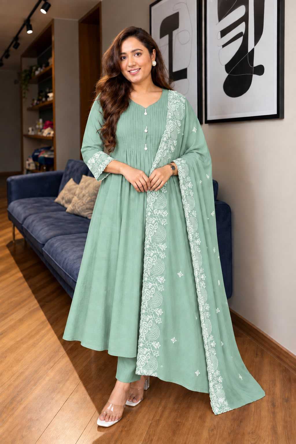 Reva Chanderi Cotton Embroidery Suit