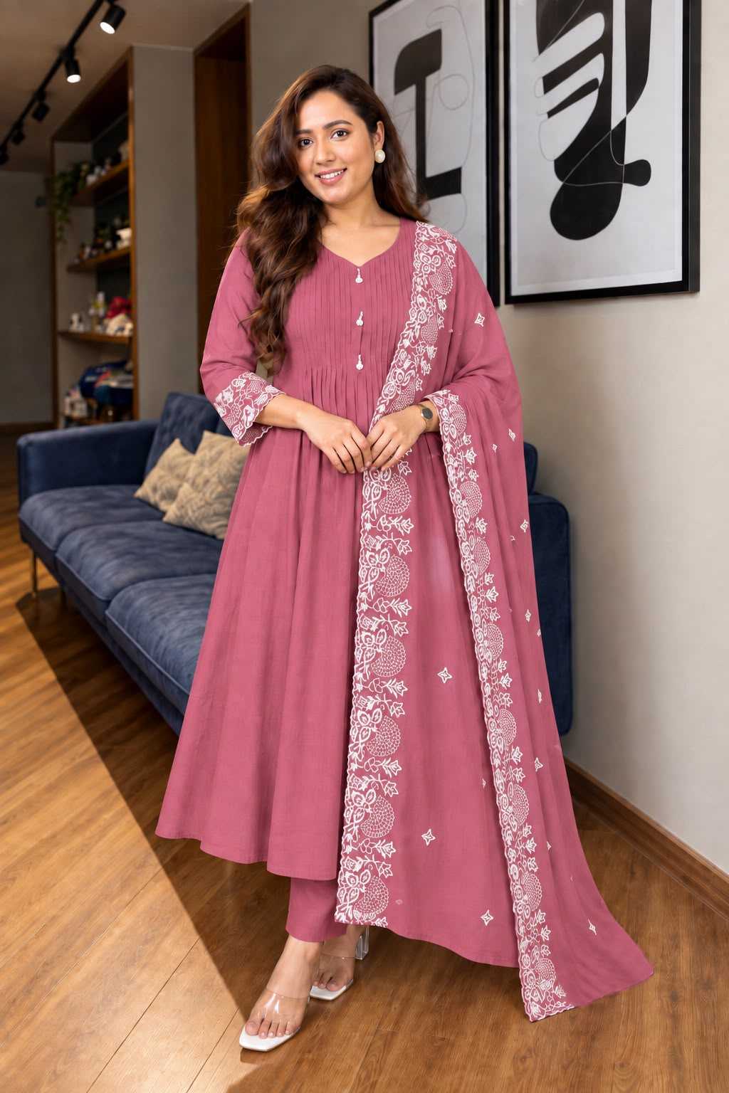 Reva Chanderi Cotton Embroidery Suit