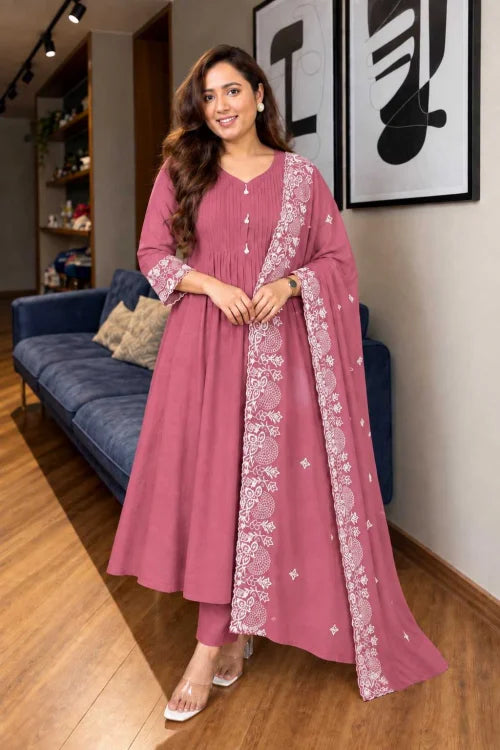 Reva Chanderi Cotton Embroidery Suit