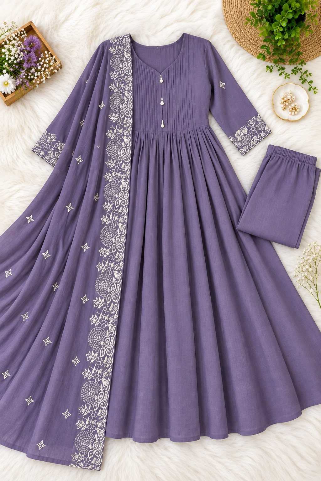 Reva Chanderi Cotton Embroidery Suit