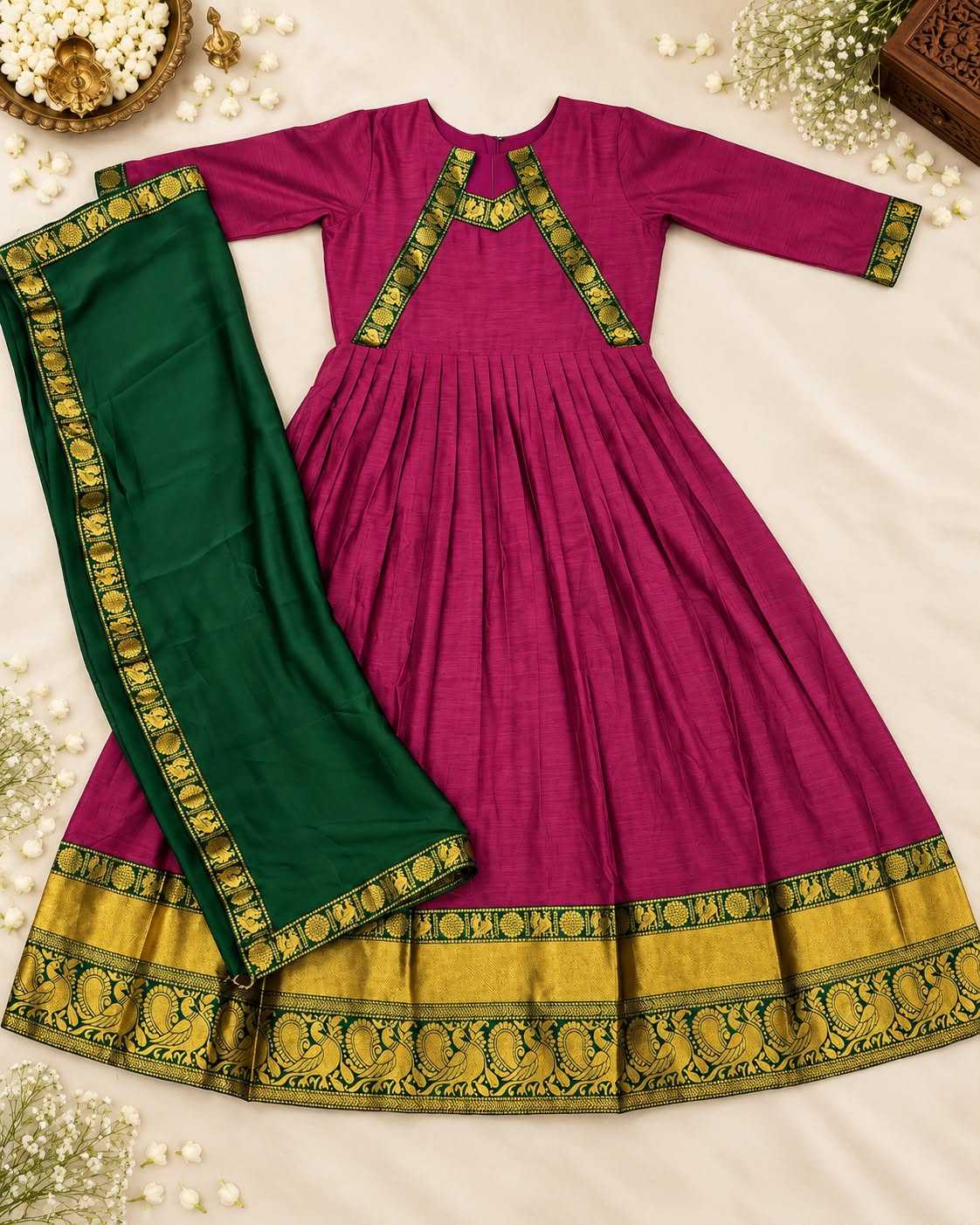 Rukm Cotton Embroidery Gown