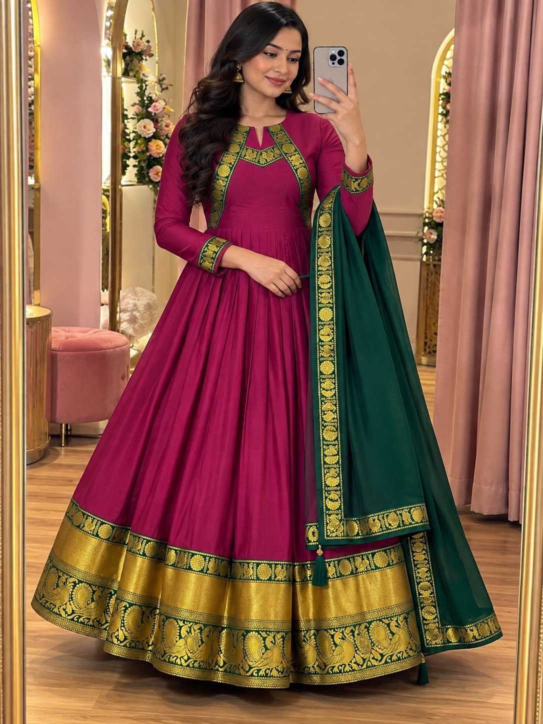 Rukm Cotton Embroidery Gown