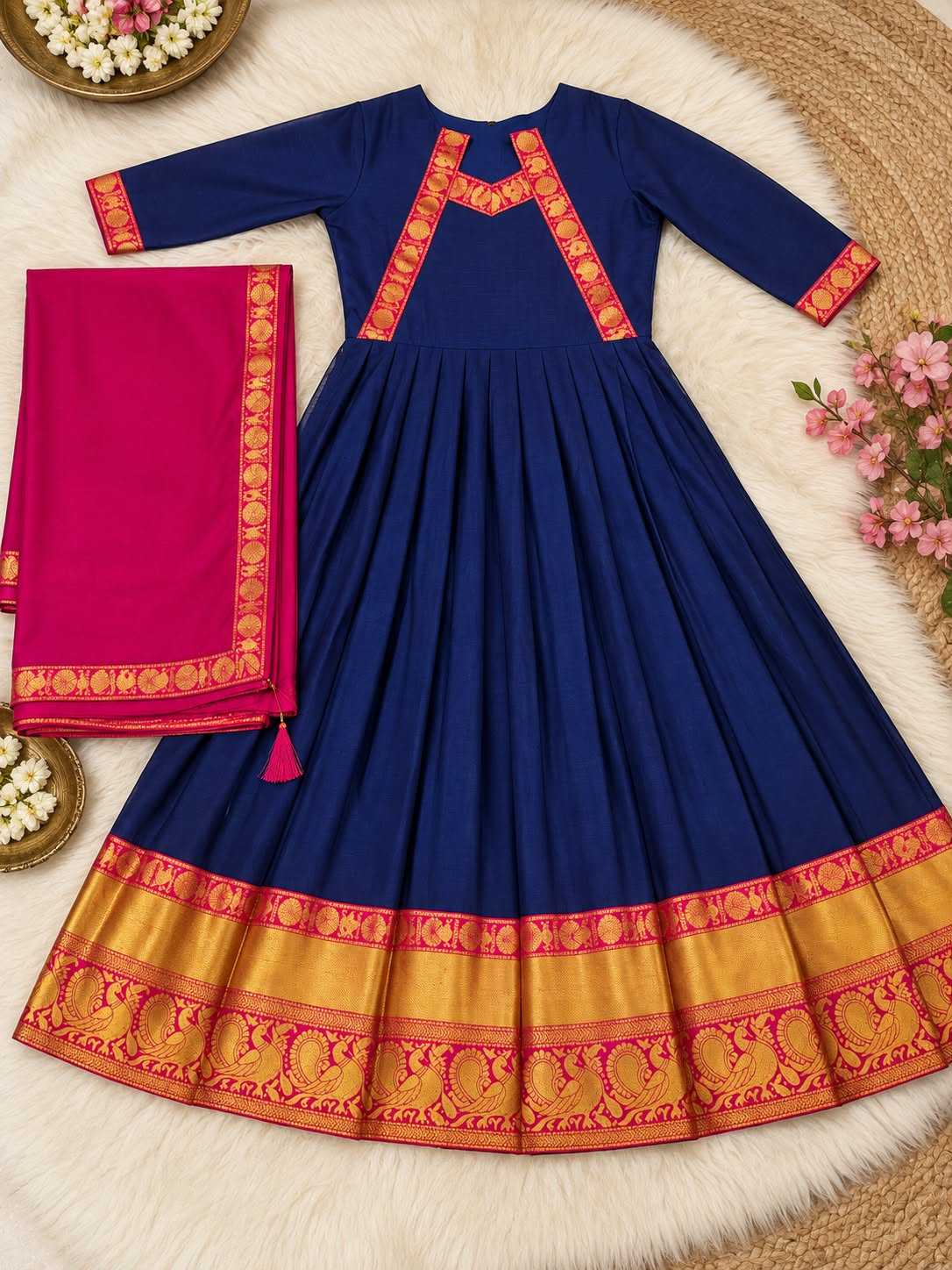 Rukm Cotton Embroidery Gown