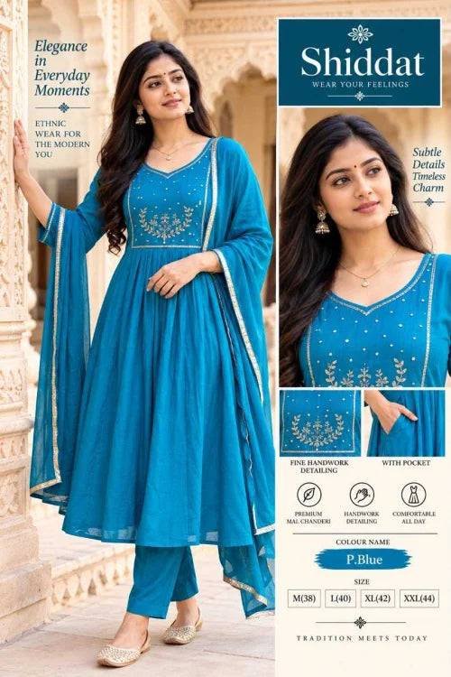 Shiddat Chanderi Soft Designer Kurti