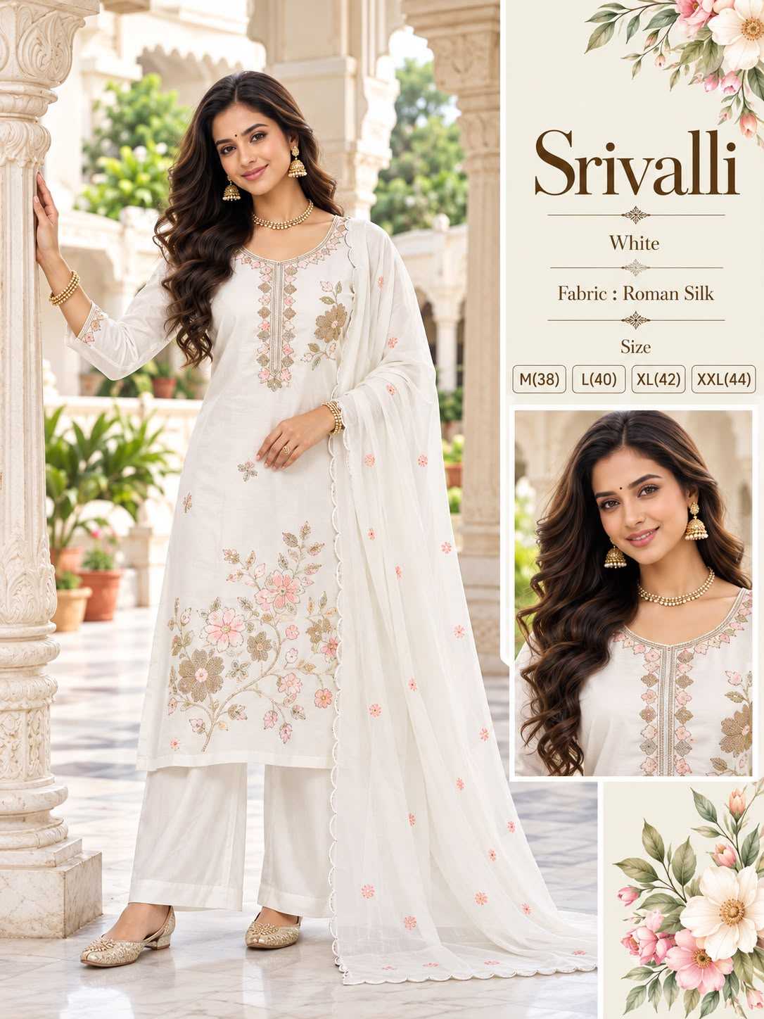 Srivalli Chanderi Cotton Embroidery Suit