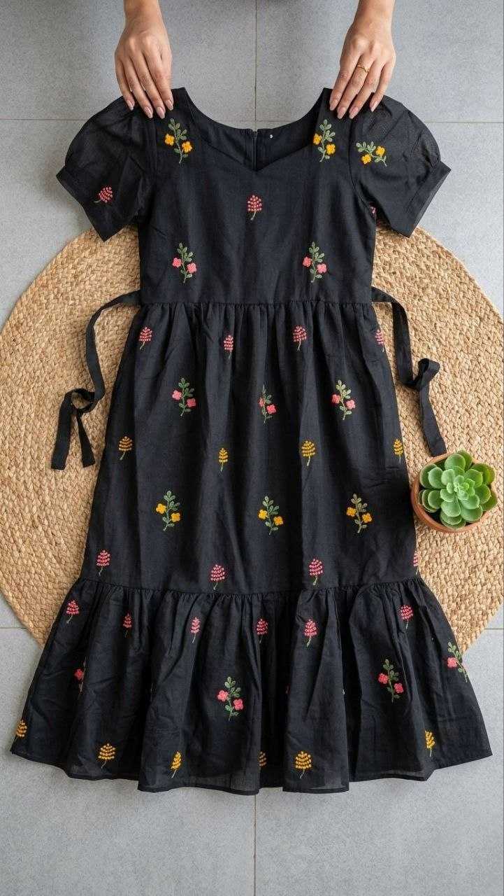 Chanderi Cotton Embroidery Gown