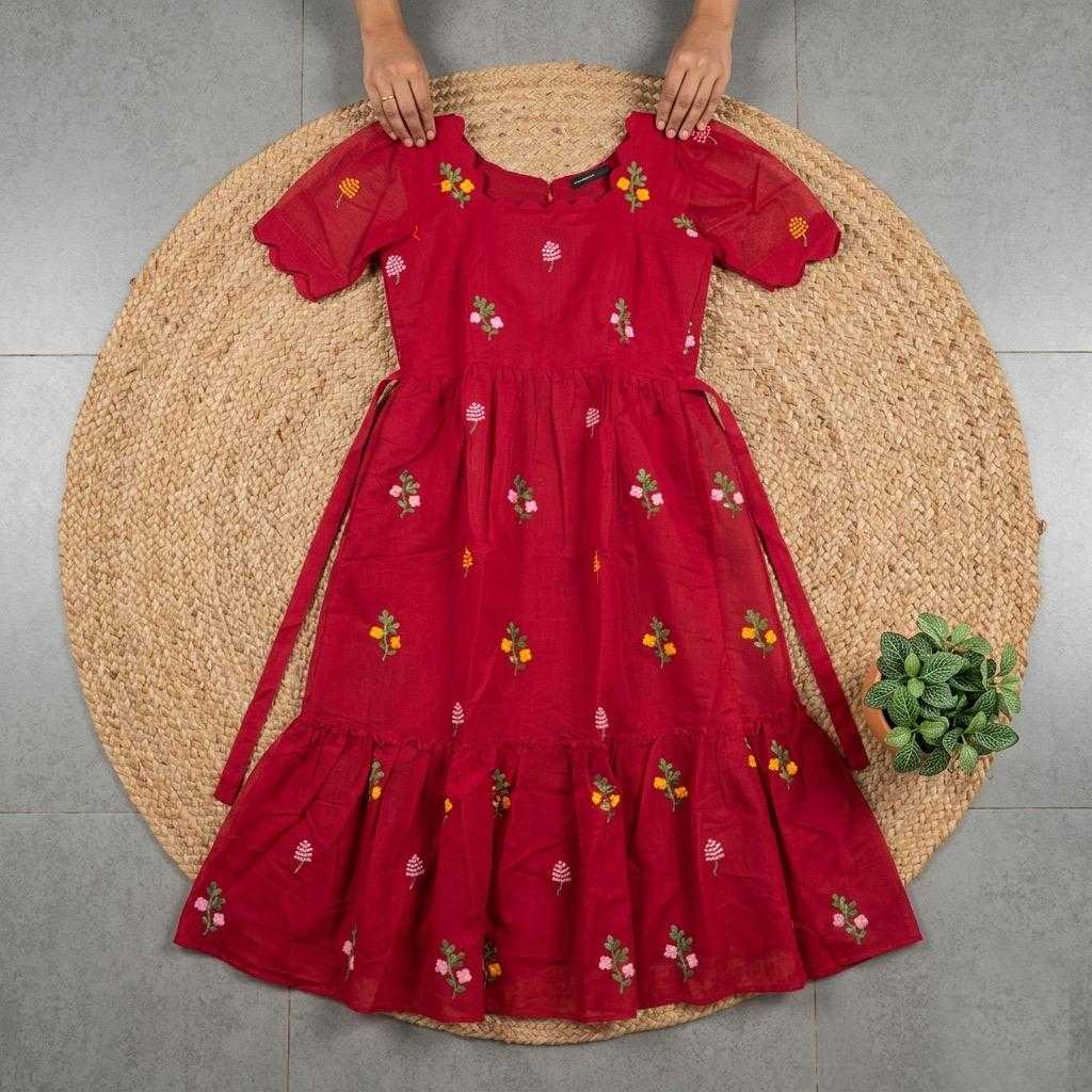 Chanderi Cotton Embroidery Gown