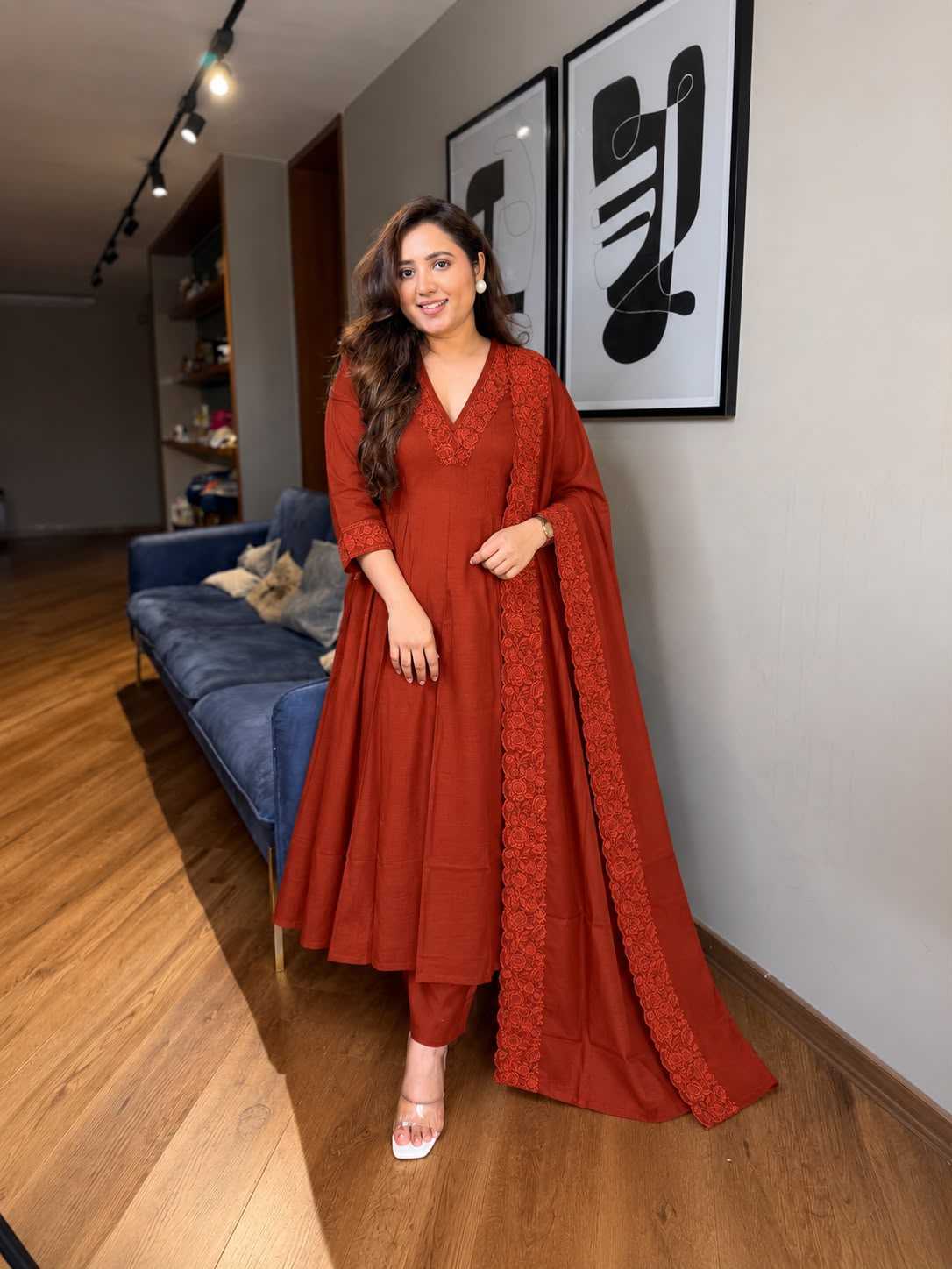 Trad Chanderi Cotton Embroidery Suit