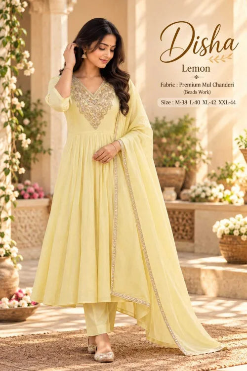 Ures Chanderi Cotton Embroidery Suit
