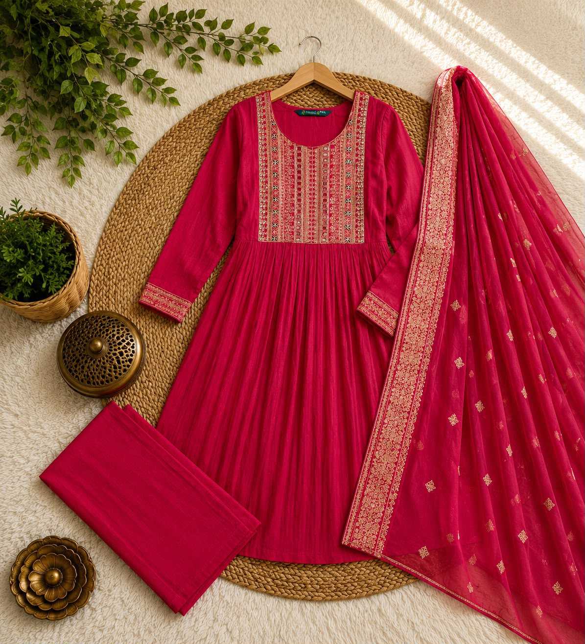 Vedanshi Slubby Festive Kurti