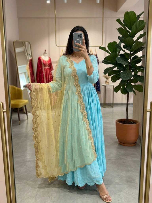 Vedehi Chinon Embroidery Suit