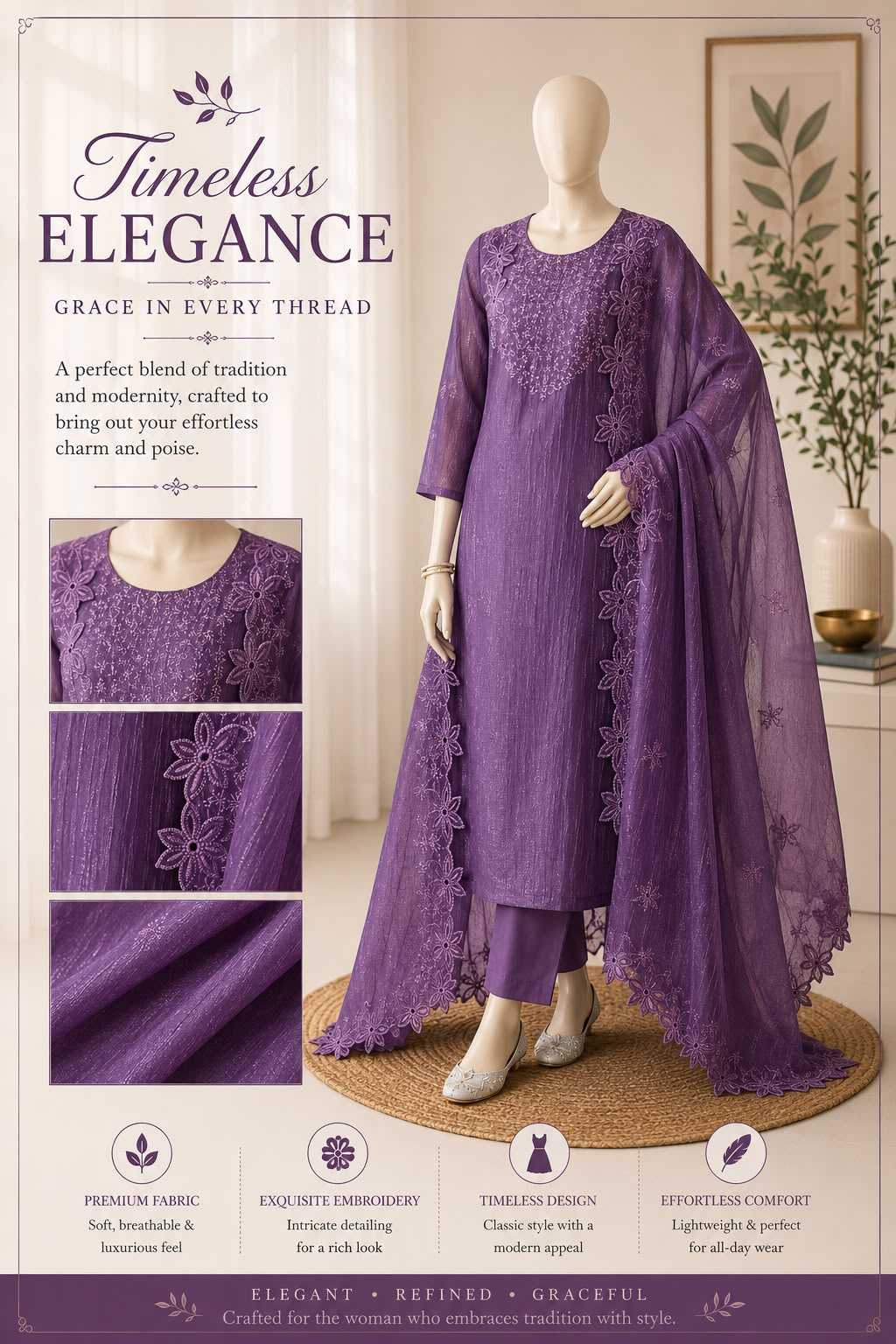 Yok Burberry Silk Designer Kurti
