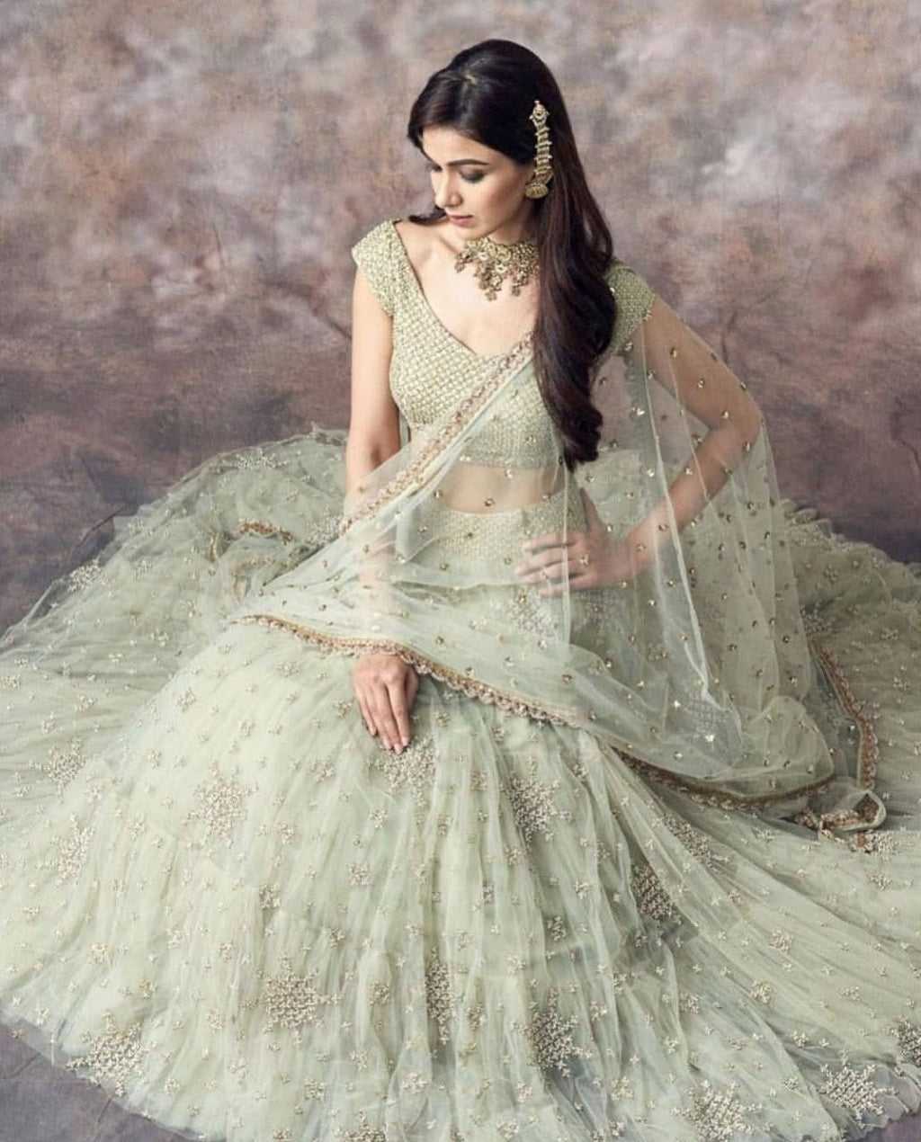 Soft Net Embroidered Lehenga