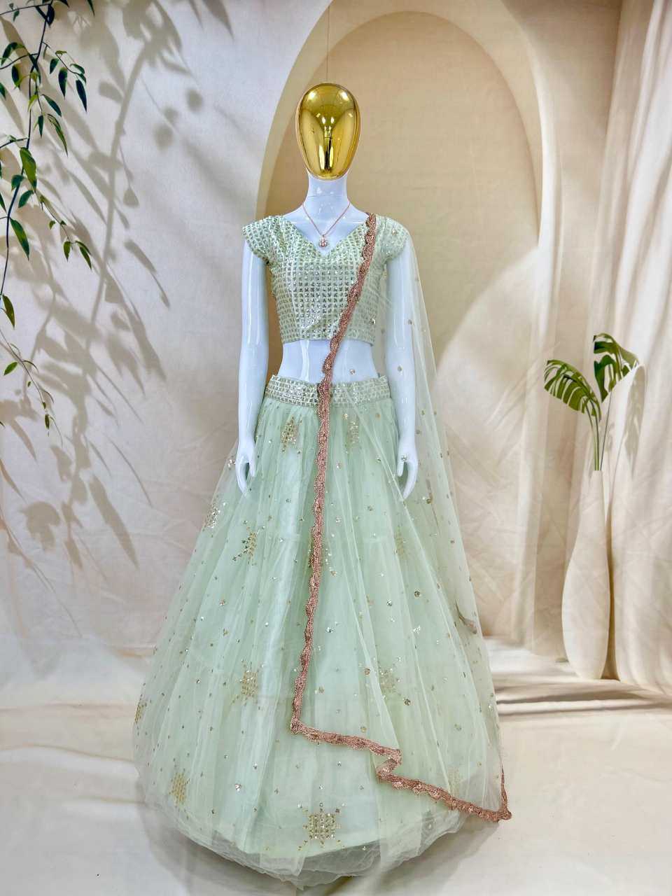 Soft Net Embroidered Lehenga