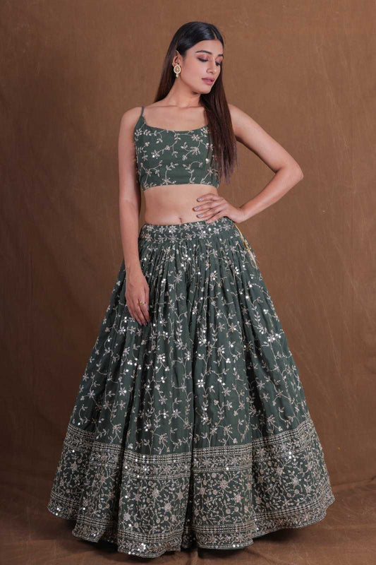 Georgette Embroidered Lehenga 125