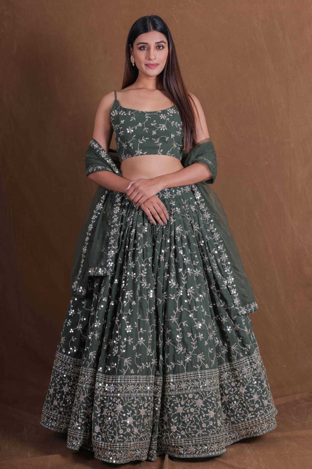 Georgette Embroidered Lehenga JT-138874