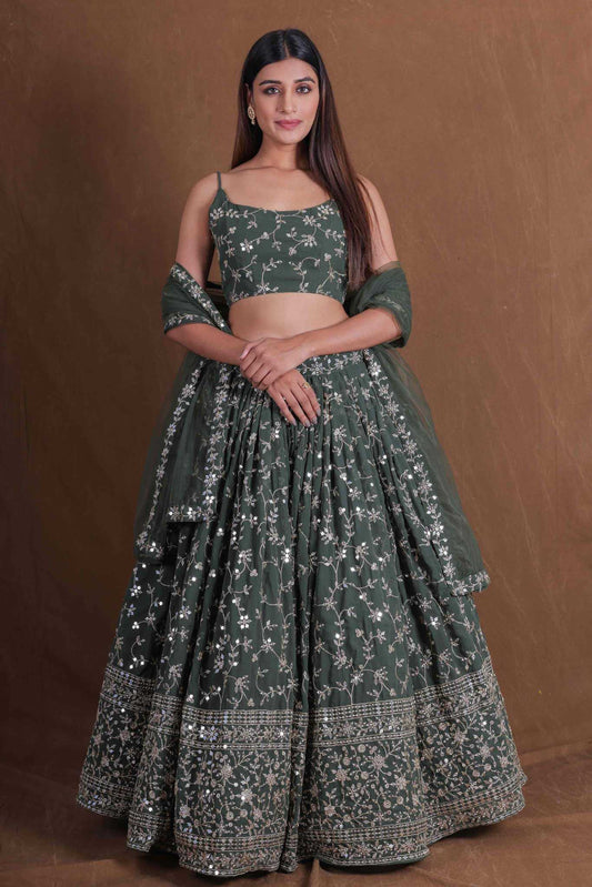Georgette Embroidered Lehenga JT-138874