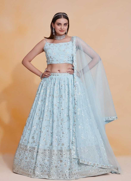 Net Embroidered Lehenga 127