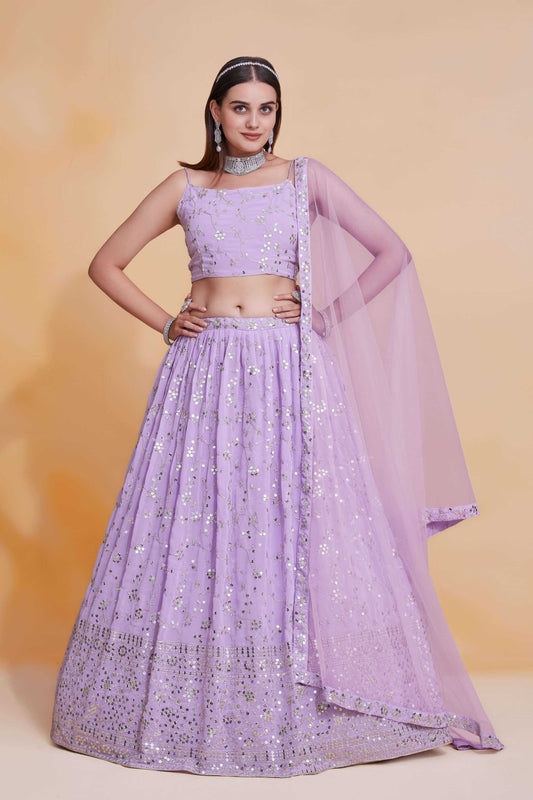 Georgette Embroidered Lehenga JT-138877