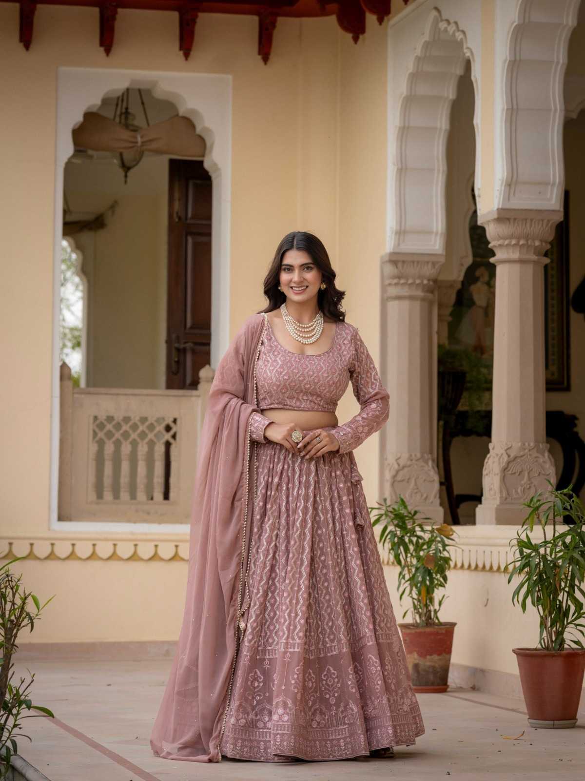 Faux Georgette Embroidered Lehenga 141