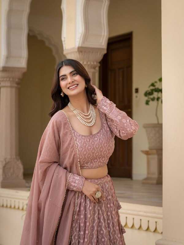 Faux Georgette Embroidered Lehenga 141