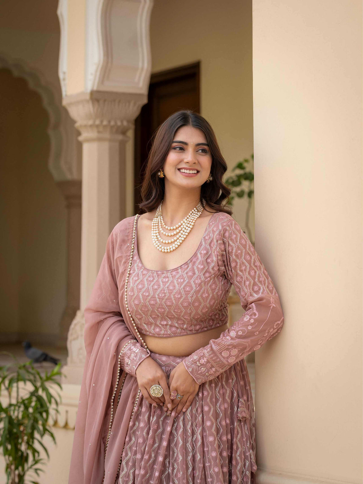 Faux Georgette Embroidered Lehenga 141