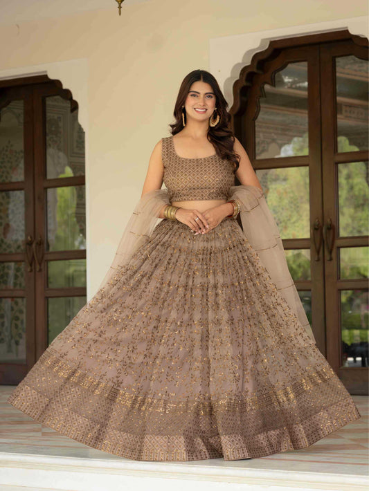 Net Embroidered Lehenga 146