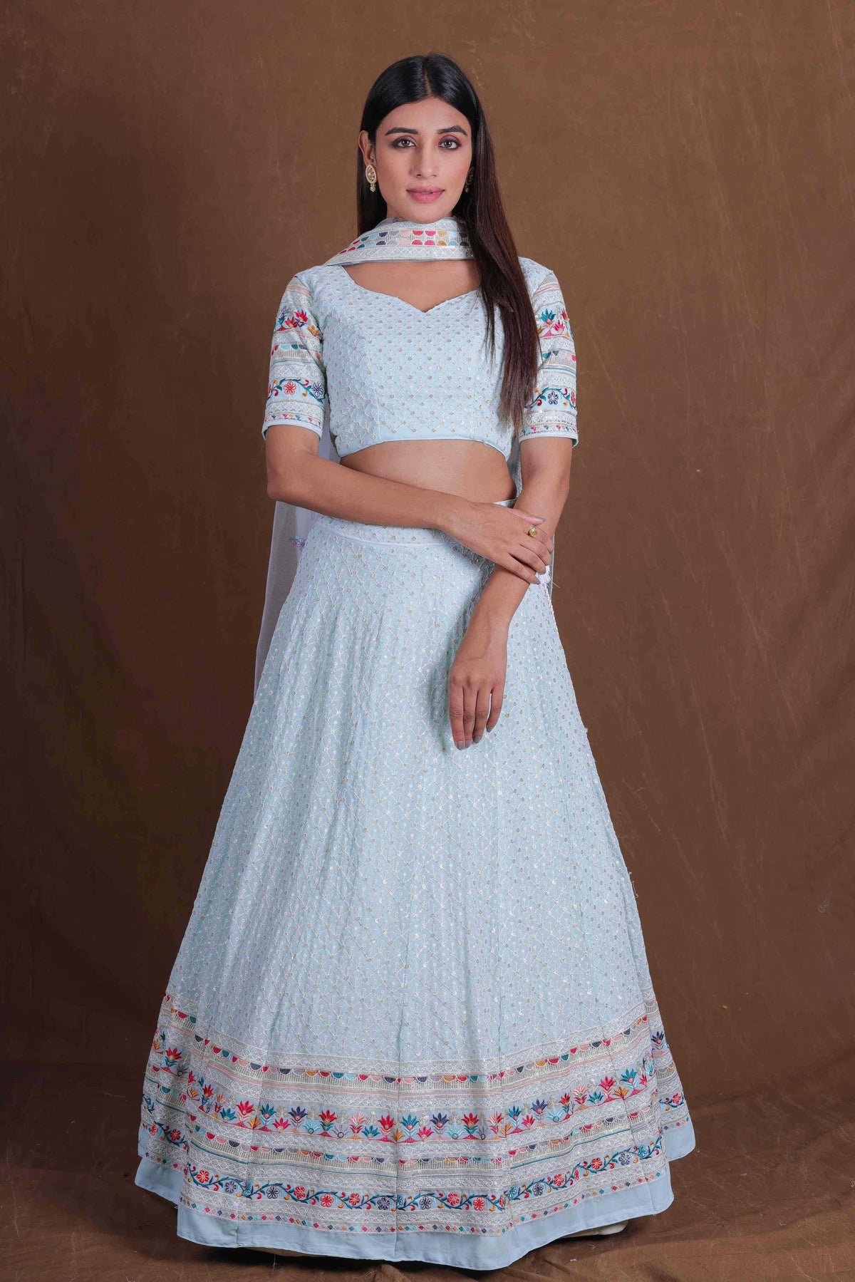 Georgette Embroidered Lehenga JT-138727