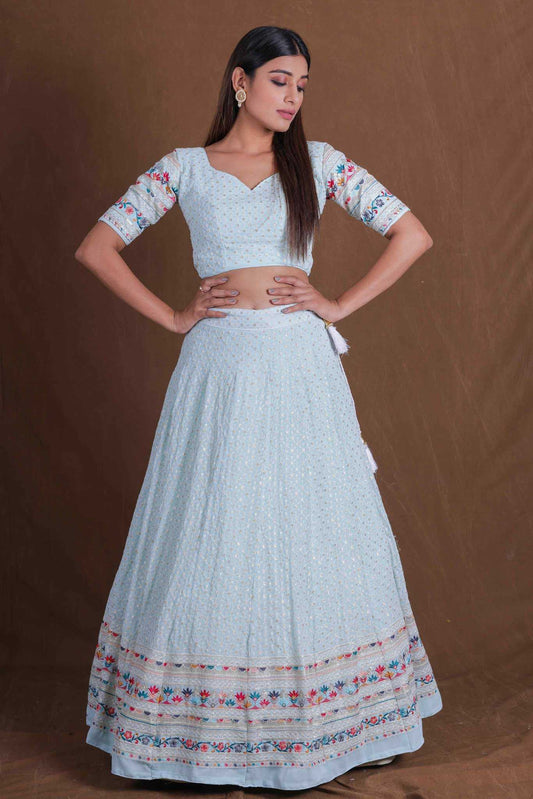 Georgette Embroidered Lehenga 165