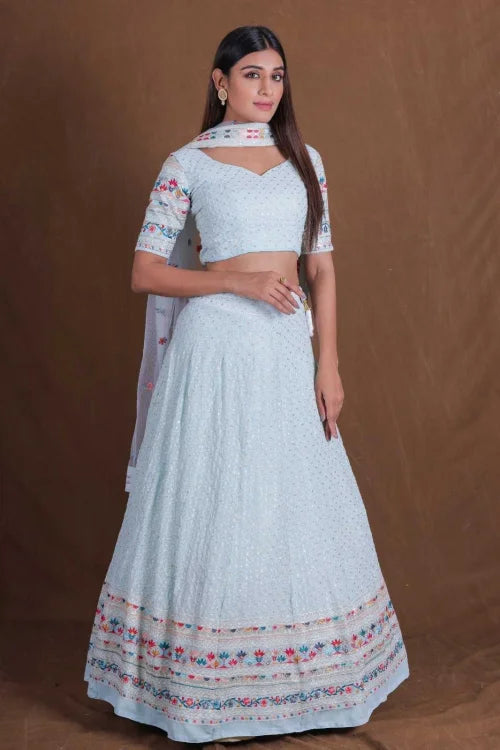 Georgette Embroidered Lehenga 165