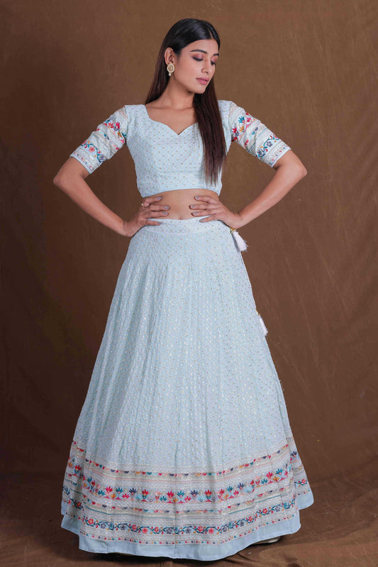 Georgette Embroidered Lehenga JT-138727
