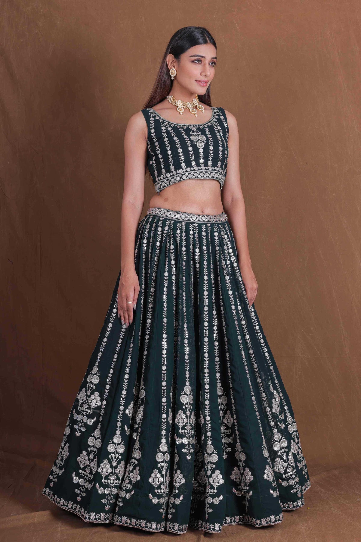 Georgette Embroidered Lehenga 167