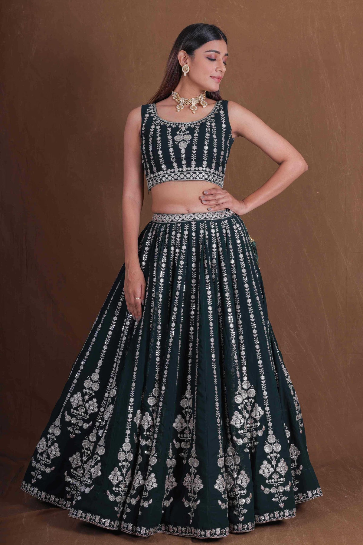 Georgette Embroidered Lehenga 167