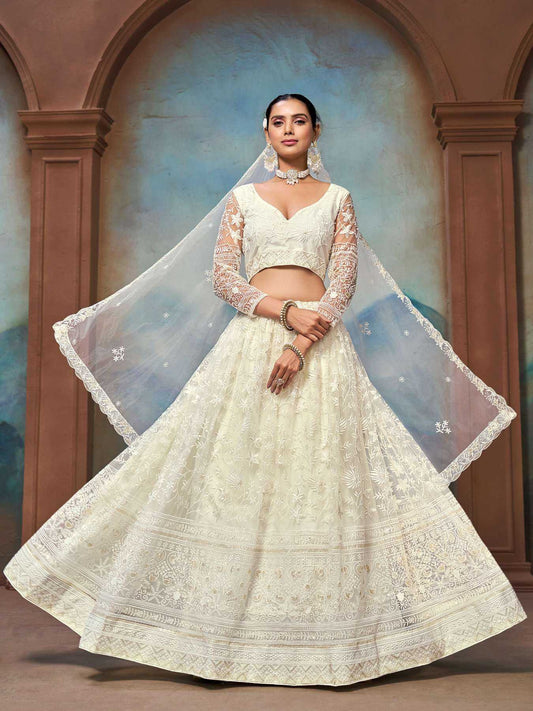 Net Embroidered Lehenga