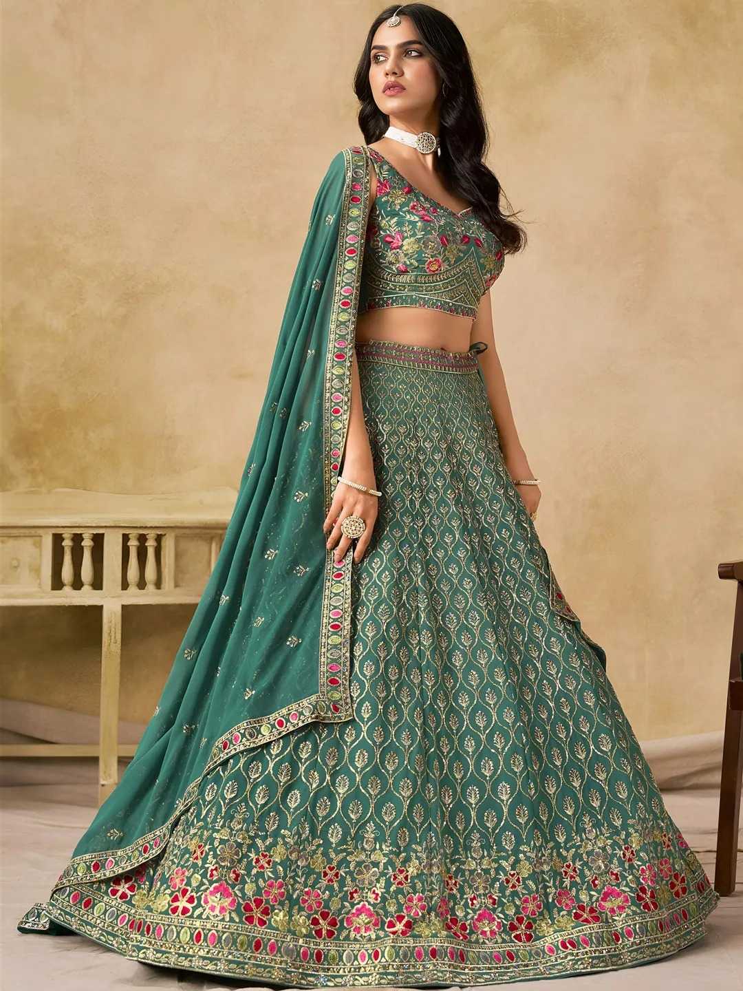 Georgette Embroidered Lehenga JT-138764
