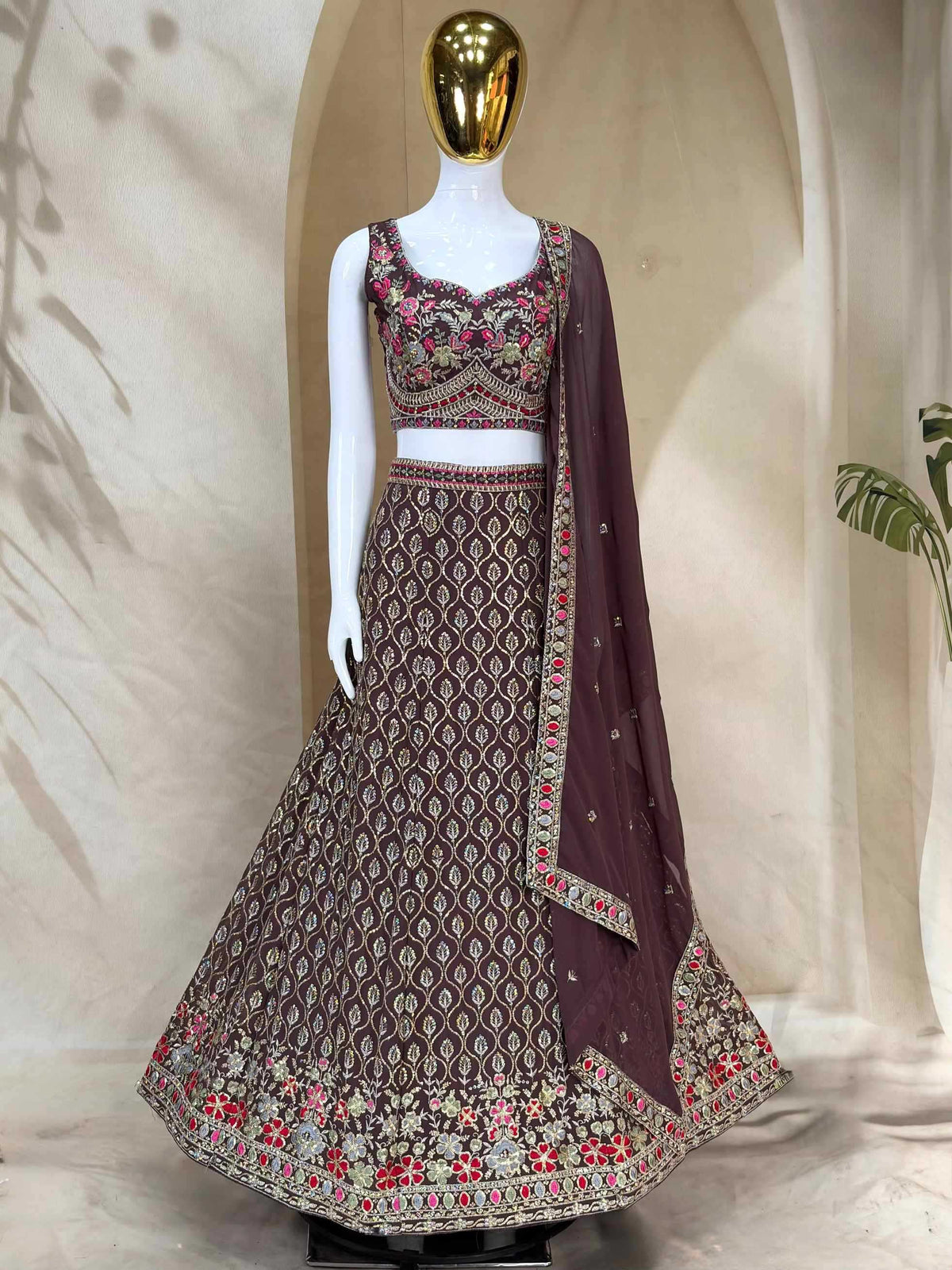 Georgette Embroidered Lehenga 209
