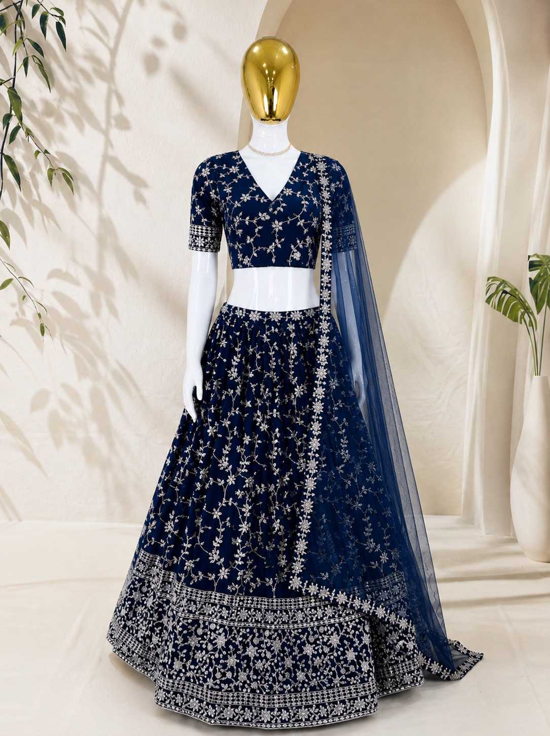 Georgette Embroidered Lehenga 212