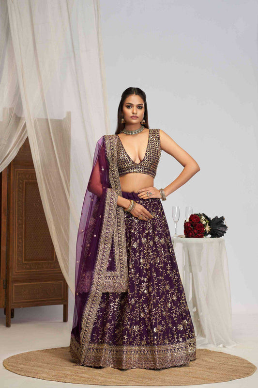 Georgette Embroidered Lehenga 217