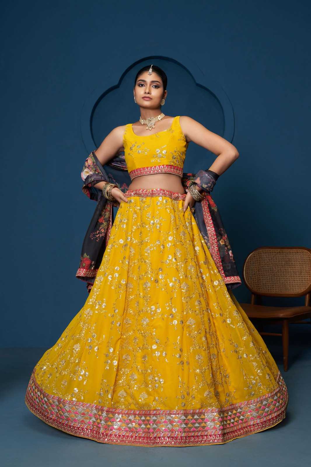 Georgette Embroidered Lehenga 221
